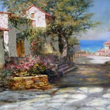 Схема вышивки «Деревушка у моря»