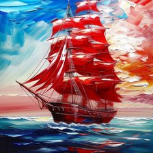 Схема вышивки «Алые паруса»