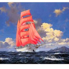 Схема вышивки «Алые паруса в открытом море»