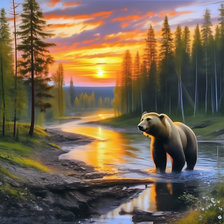 Схема вышивки «Где-то в тайге Кузбасса»