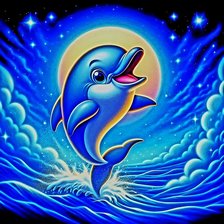 Оригинал схемы вышивки «дельфин» (№2947630)