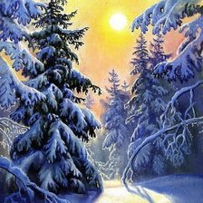 Схема вышивки «зимний пейзаж»