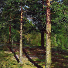 Схема вышивки «Сосны, освещенные солнцем»