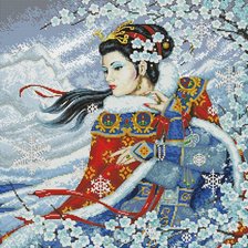 Схема вышивки «Девушка-Зима»