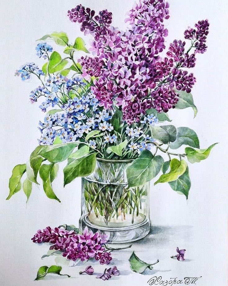 Весенние цветы - букет, ваза, цветы, живопись - оригинал