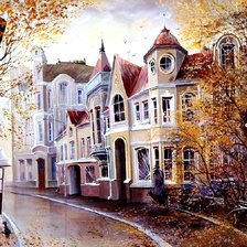 Схема вышивки «осенний дворик»