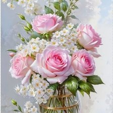 Оригинал схемы вышивки «Розовые розы» (№2948584)