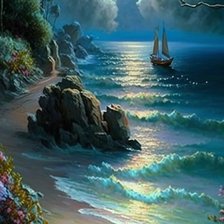 Схема вышивки «Белеет парус одинокий...»