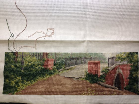 Этап процесса «Мост в старом парке»