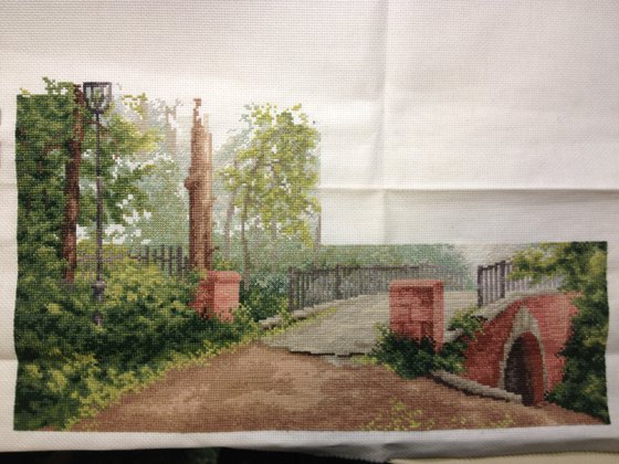 Этап процесса «Мост в старом парке»