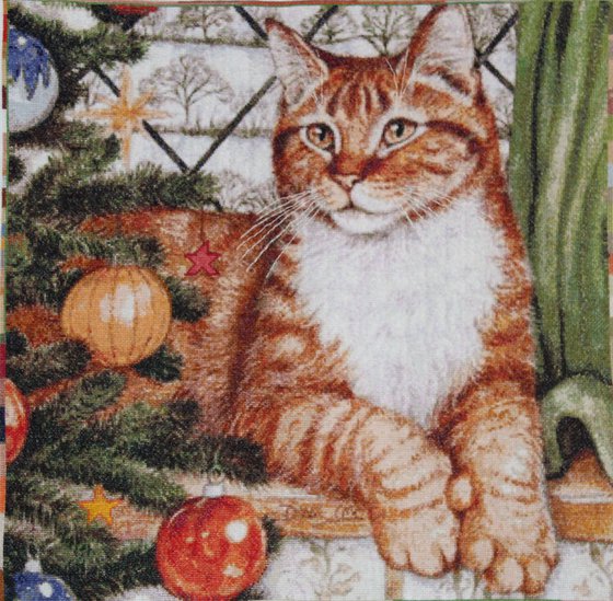 Этап процесса «Кот новогодний»