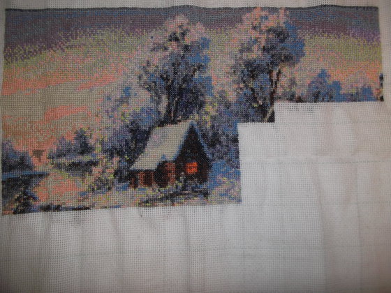 Этап процесса «Деревенский пейзаж»