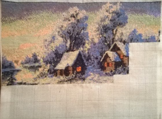 Этап процесса «Деревенский пейзаж»