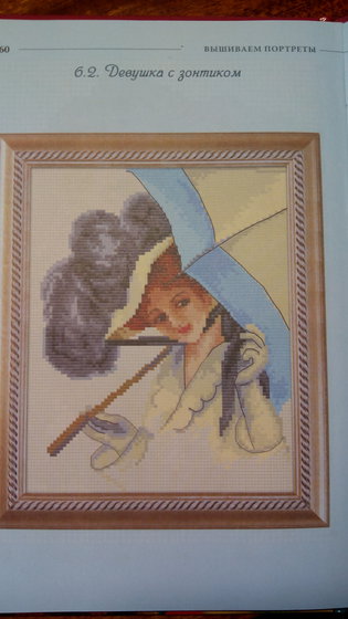 Этап процесса «Девушка с зонтиком»