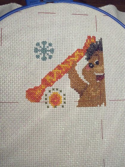 Этап процесса «Новогодний ёжик.»