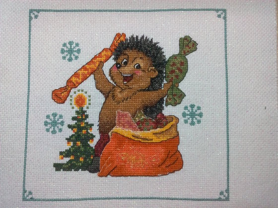 Этап процесса «Новогодний ёжик.»