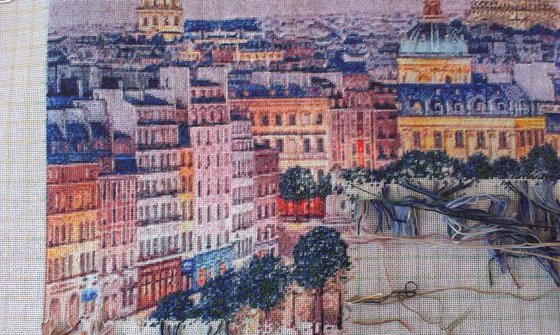 Этап процесса «Париж. Мост над Сеной.»