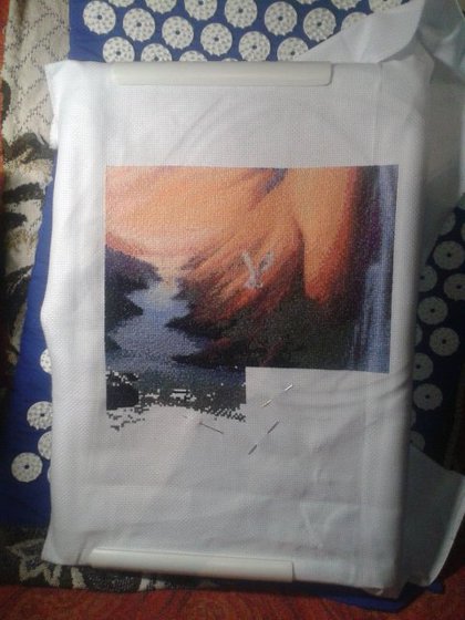 Этап процесса «Девушка-гора»