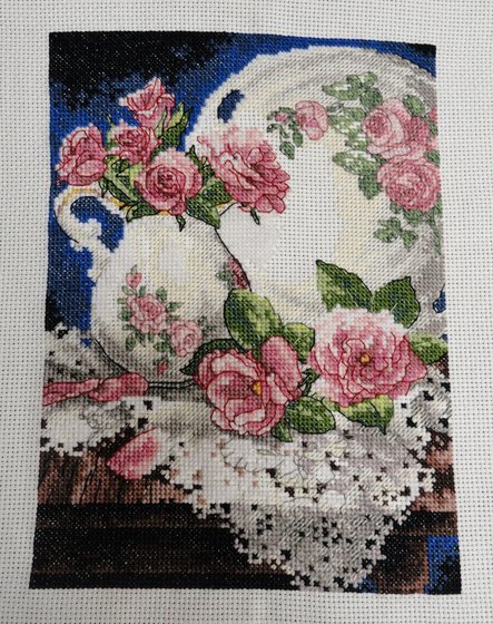 Этап процесса «Розы и кружева»