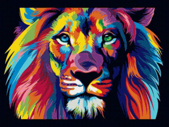 Этап процесса «Цветной лев»