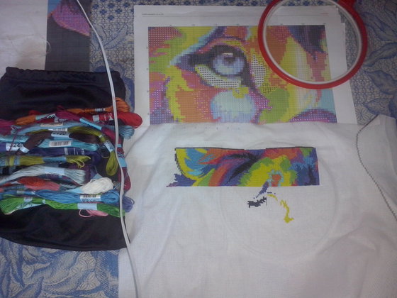 Этап процесса «Цветной лев»