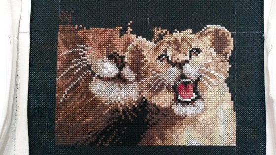 Этап процесса «Львица с львёнком.»