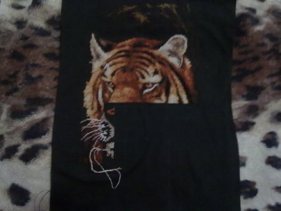 Этап процесса «Золотое руно. Серия "Ночная саванна. Тигрица"»