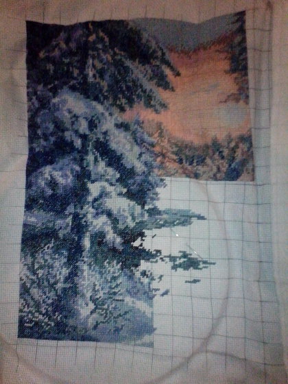 Этап процесса «зима в лесу»