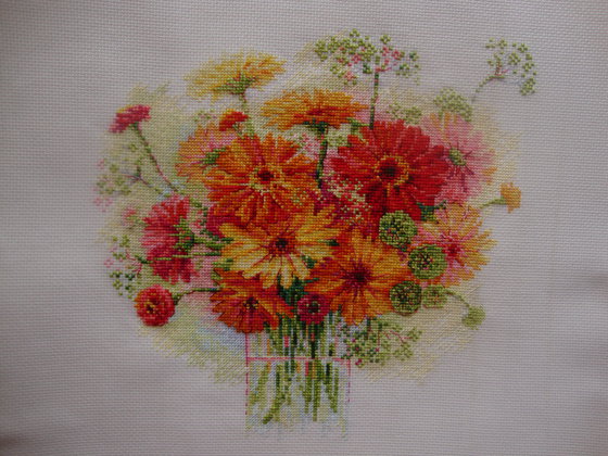 Этап процесса «Акварельные герберы (Риолис)»