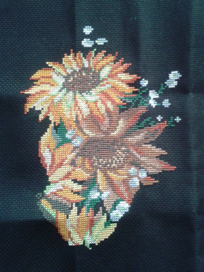 Этап процесса «Букет подсолнухов»