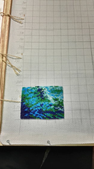 Этап процесса «Вышивка бисером "За мечтой" подарок брату»