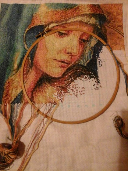 Этап процесса «мадонна с младенцем»