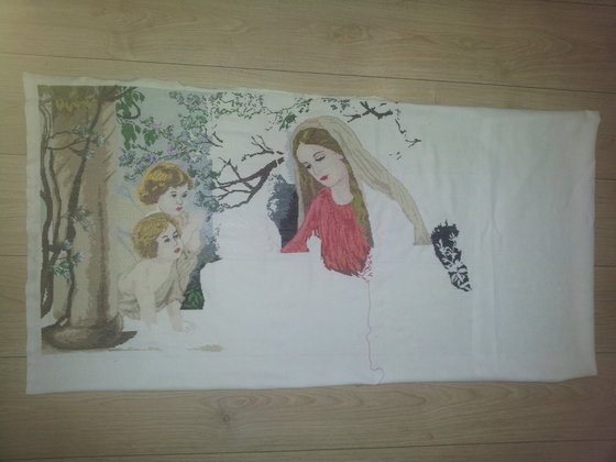 Этап процесса «Мадонна в цветущем саду.»