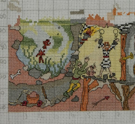 Этап процесса «"Gut Thru Castle" от Bothy Threads»