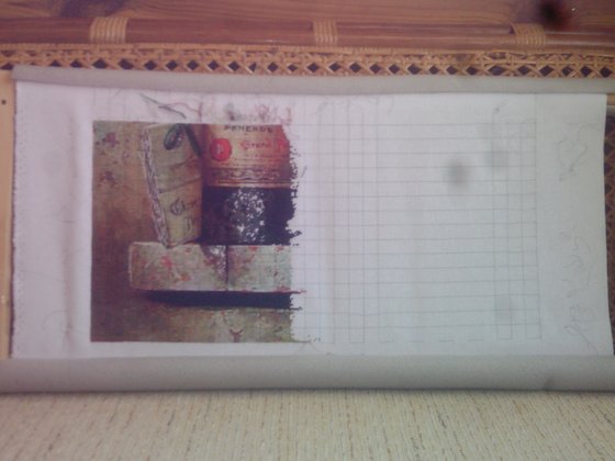 Этап процесса «Натюрморт с вином.»