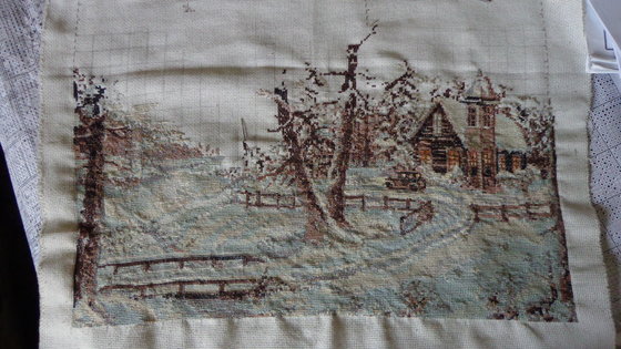 Этап процесса «зимний пейзаж»