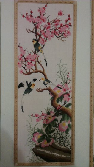 Этап процесса «Политрих "Слива,Бамбук,Орхидея,Хризантема".»