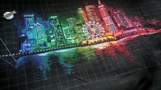 Этап процесса «"Ночной город" Н16 Сделай своими рукам»