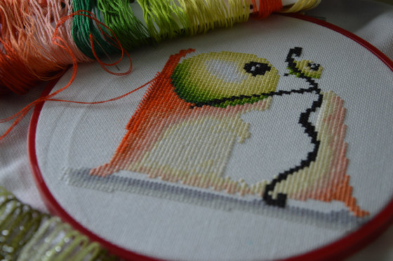 Этап процесса «"Котик Стрелец" по иллюстрации Кати Мейн»