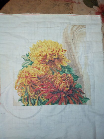 Этап процесса «Японские хризантемы»