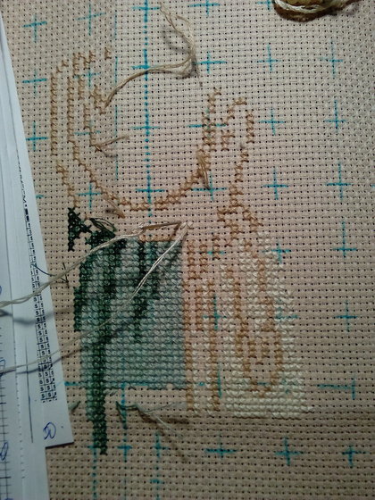 Этап процесса «Дама-ангел с ребенком на руках.»