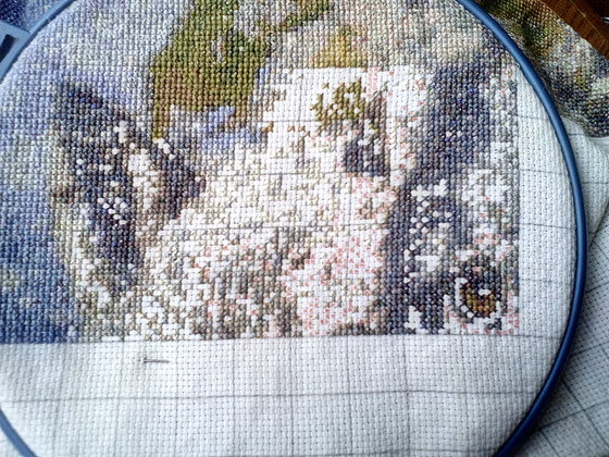 Этап процесса «Первый снег. Пара волков»