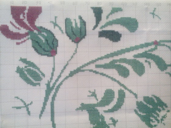 Этап процесса «Подушка Хохлома»