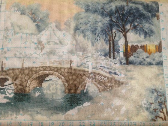 Этап процесса «Зимний пейзаж»