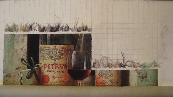 Этап процесса «Натюрморт с вином.»