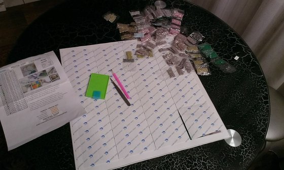 Этап процесса «Алмазная вышивка»