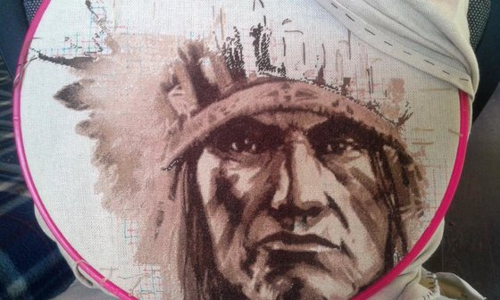 Этап процесса «Портрет индейца»