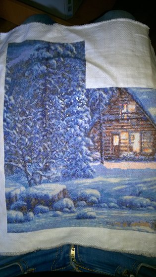 Этап процесса «зимний пейзаж»