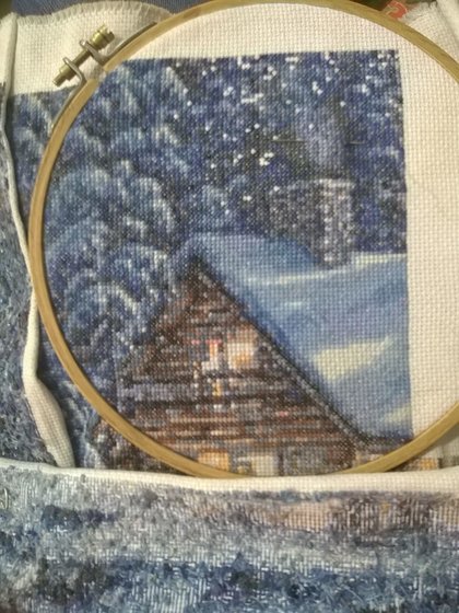 Этап процесса «зимний пейзаж»