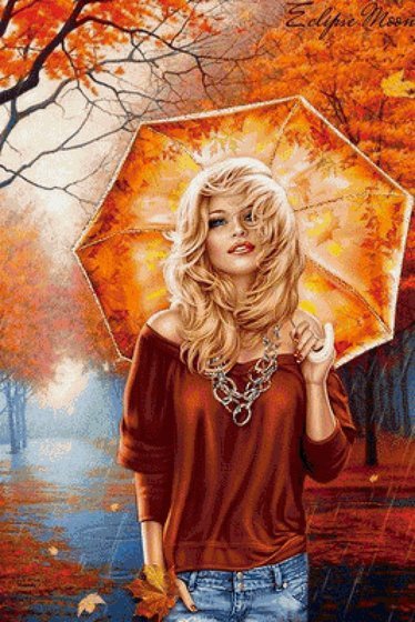 Этап процесса «Девушка осень»